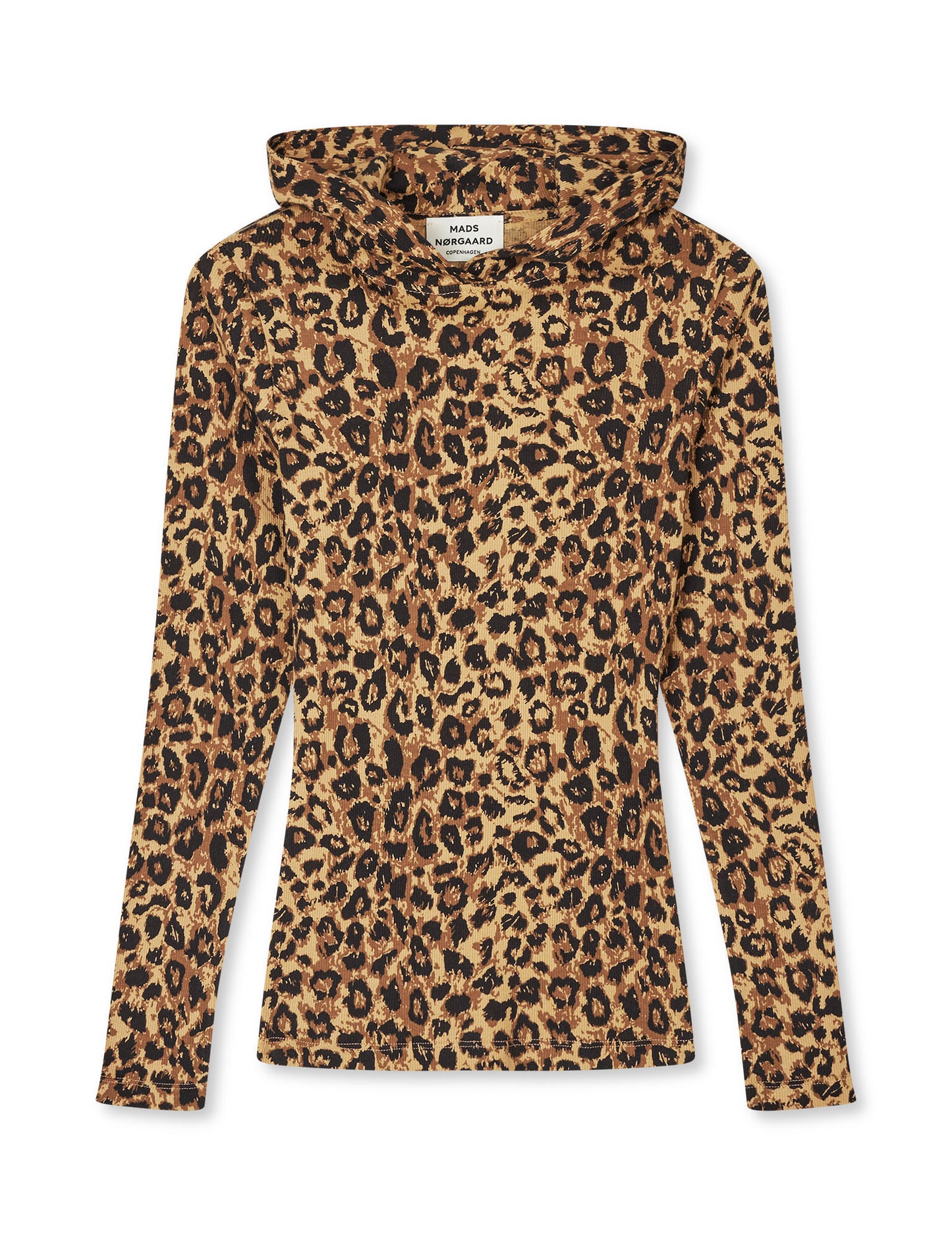 Mads Nørgaard Mad Nörgaard 2x2 Cotton Tilla Hood AOP in Leopard AOP/Schwarz