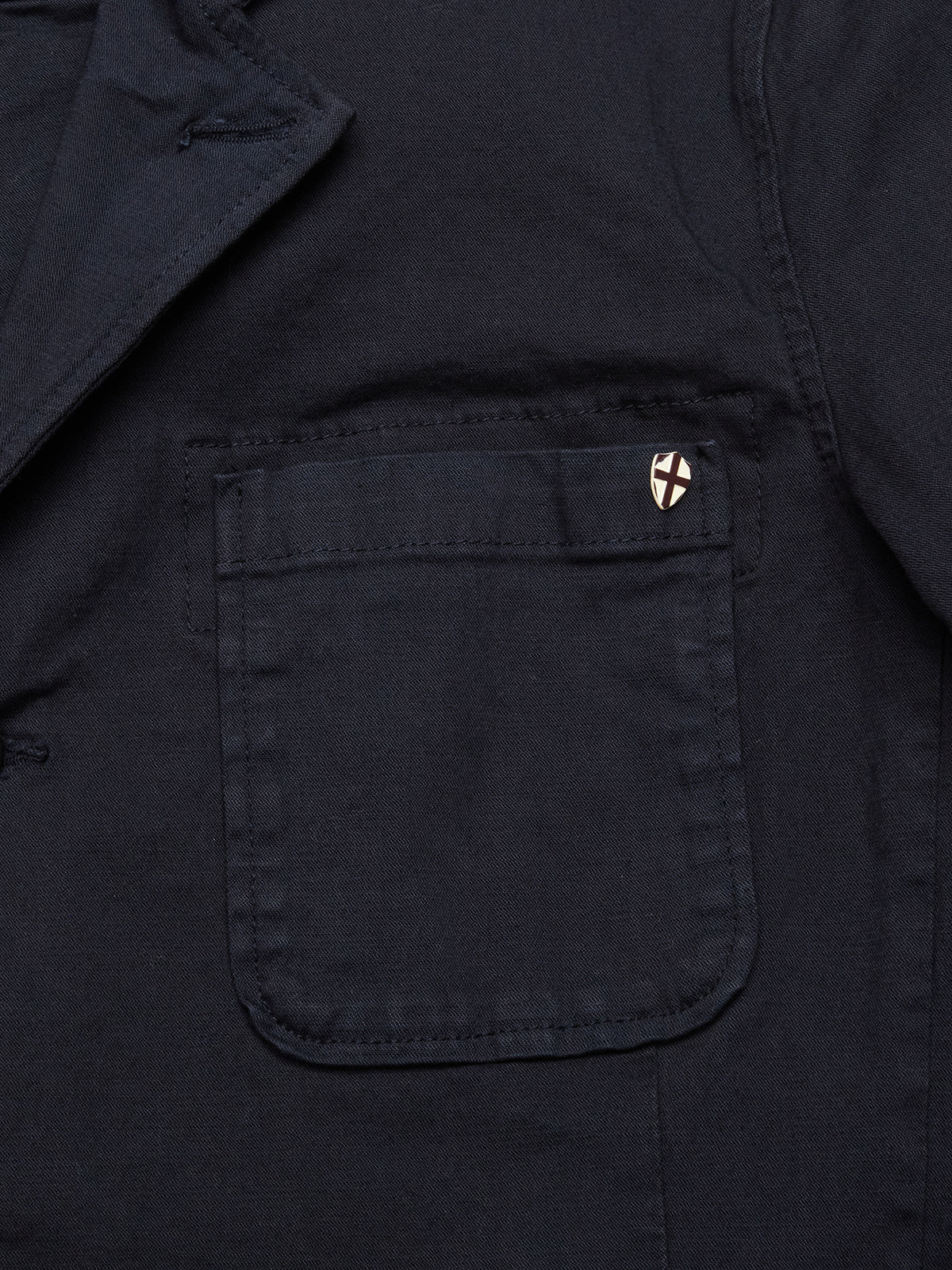 Blue de Gênes Gabbiano Dobby Blazer Dark Navy