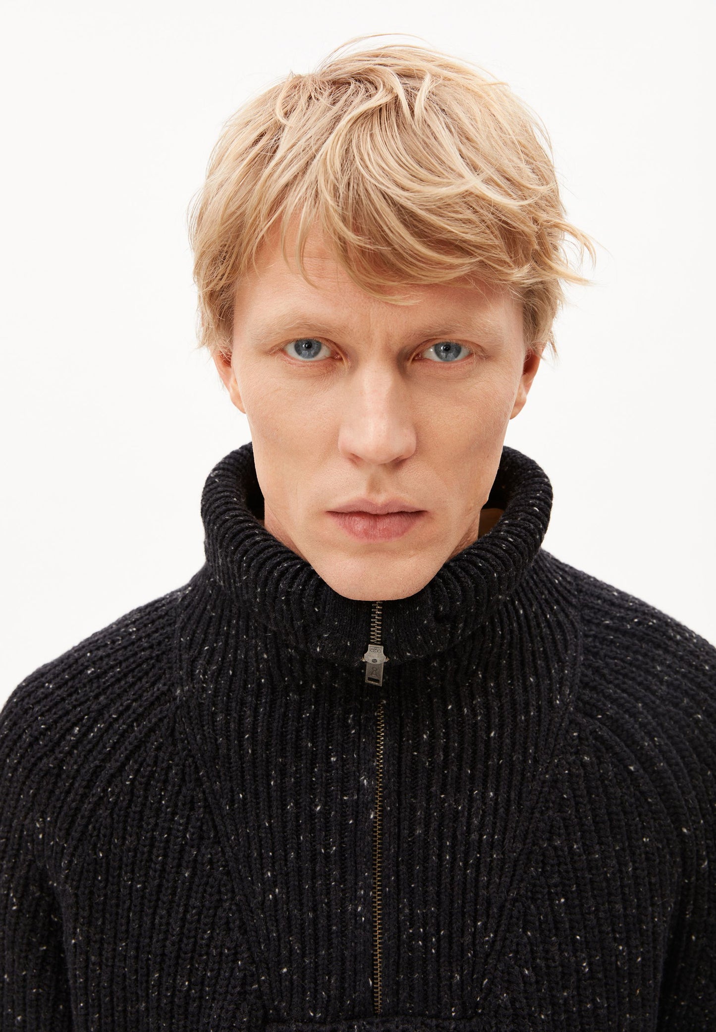 Armedangels Tweed Knit Troyer Herren in Schwarz