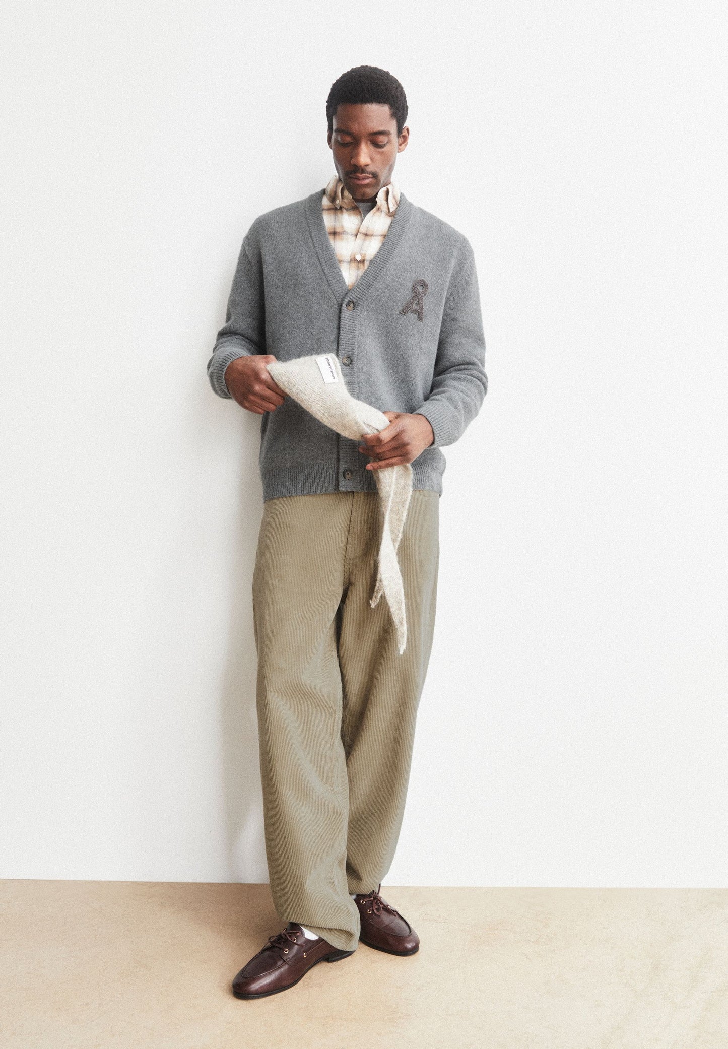 Armedangels Rec Wool Knit Jacket Herren HW26 in mid silver melange