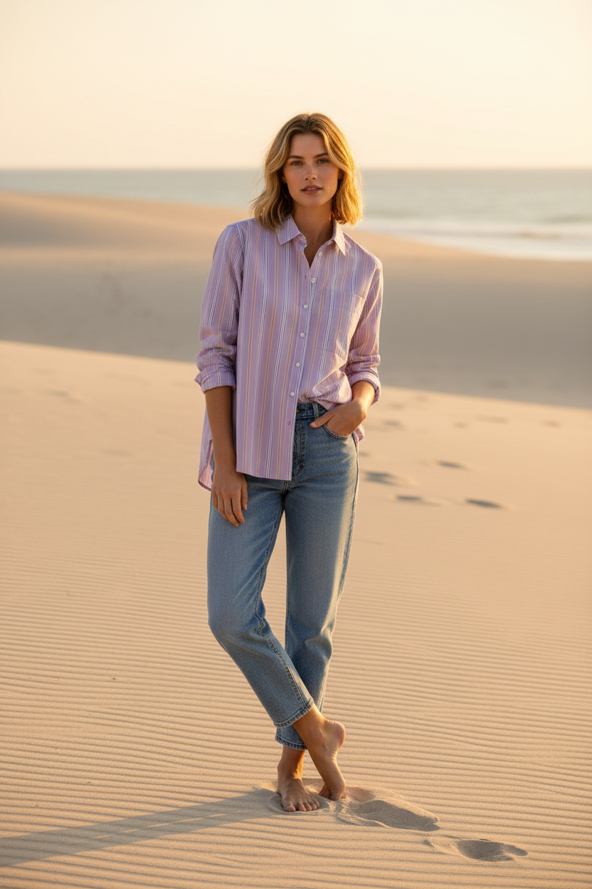 Armedangels Stripe Loose Shirt Blouse Damen HW26