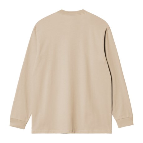 CARHARTT WIP L/S Chase T-Shirt 100% Cotton Combed Single Jersey. 235 g/m² in Fleur De Sel/Gold