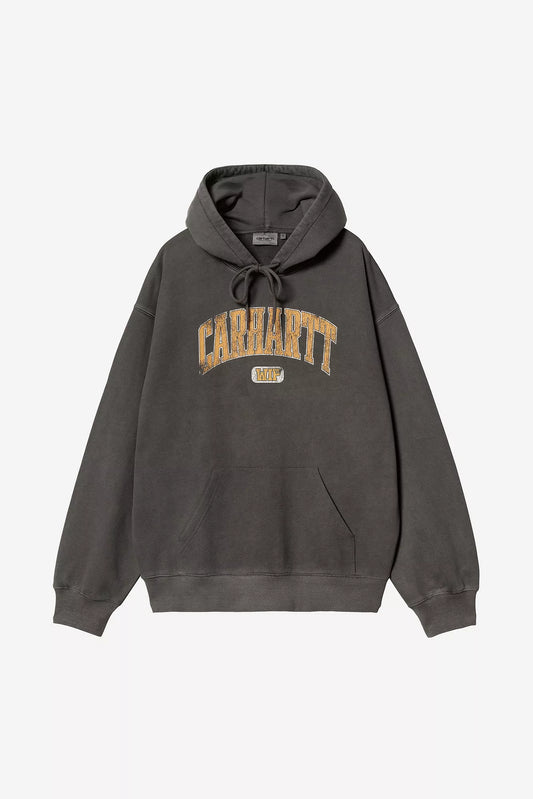 CARHARTT WIP Hooded Library Sweat in Schwarz/garment dyed