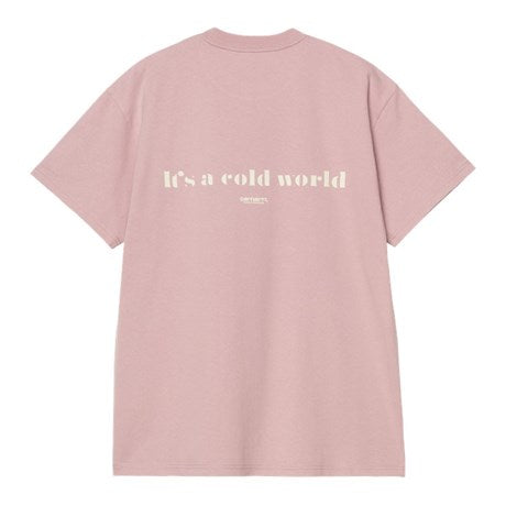 CARHARTT WIP S/S Cold World T-Shirt Cotton Single Jersey. 260 g/m² in Glassy Pink