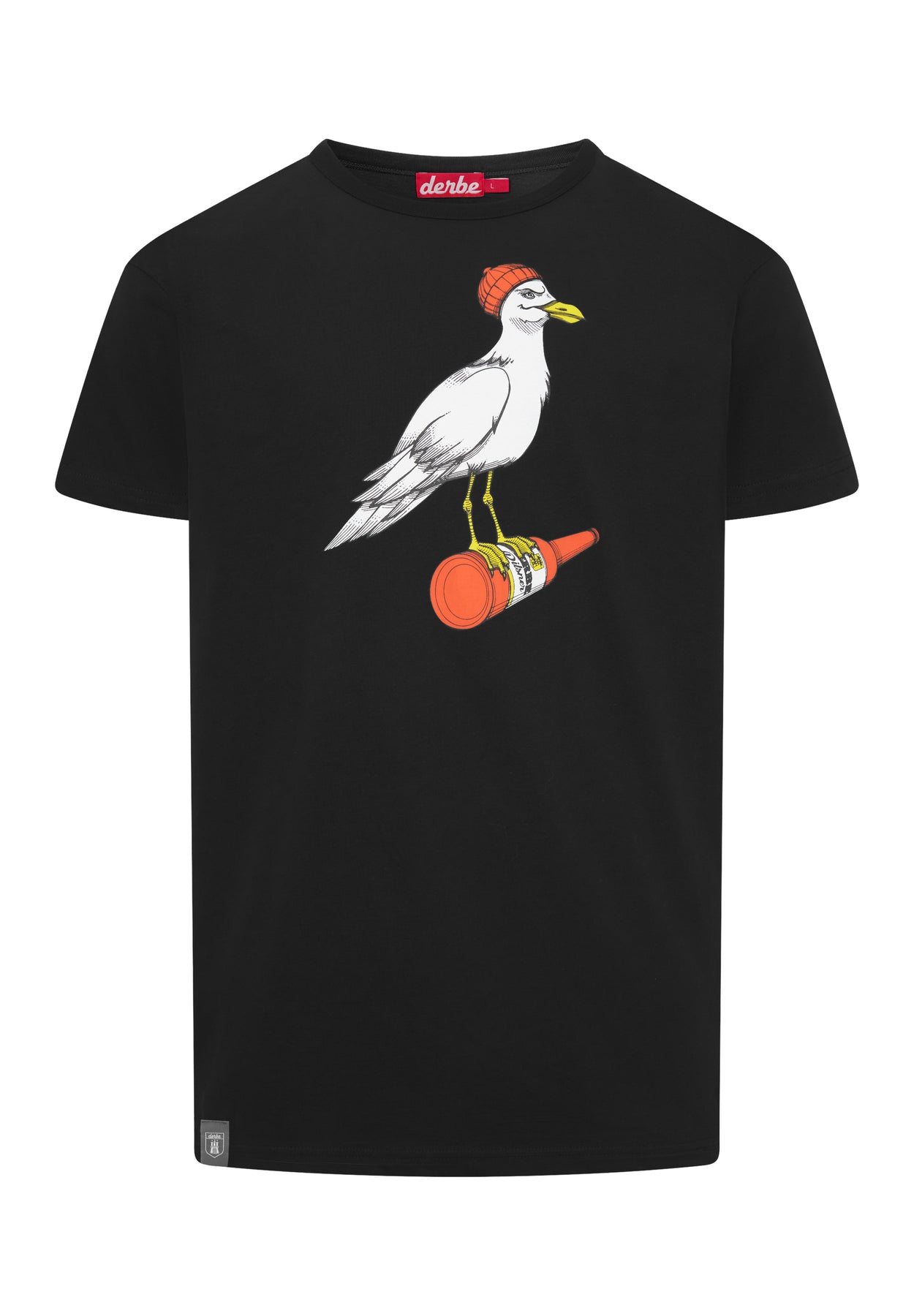Derbe Hamburg Sturmmöwe T-Shirt in jet black/tiger lily