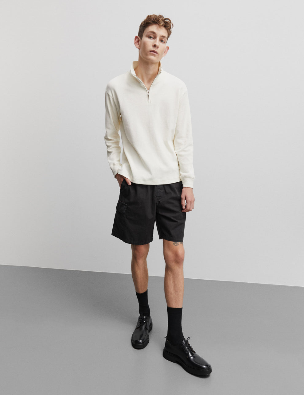 Mads Nørgaard Men Waffle Swindon Sweat in Vanilla Ice