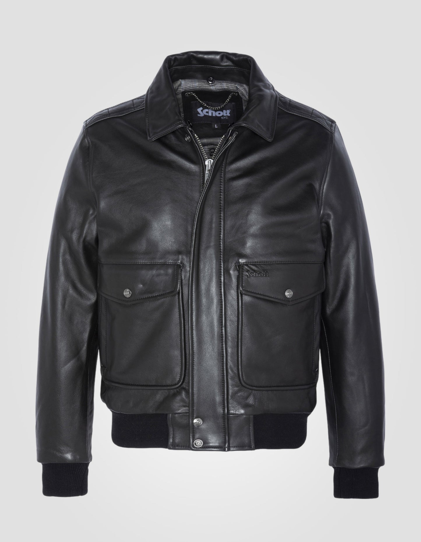 Schott Bomber Leather Jacket LC5331X in Schwarz