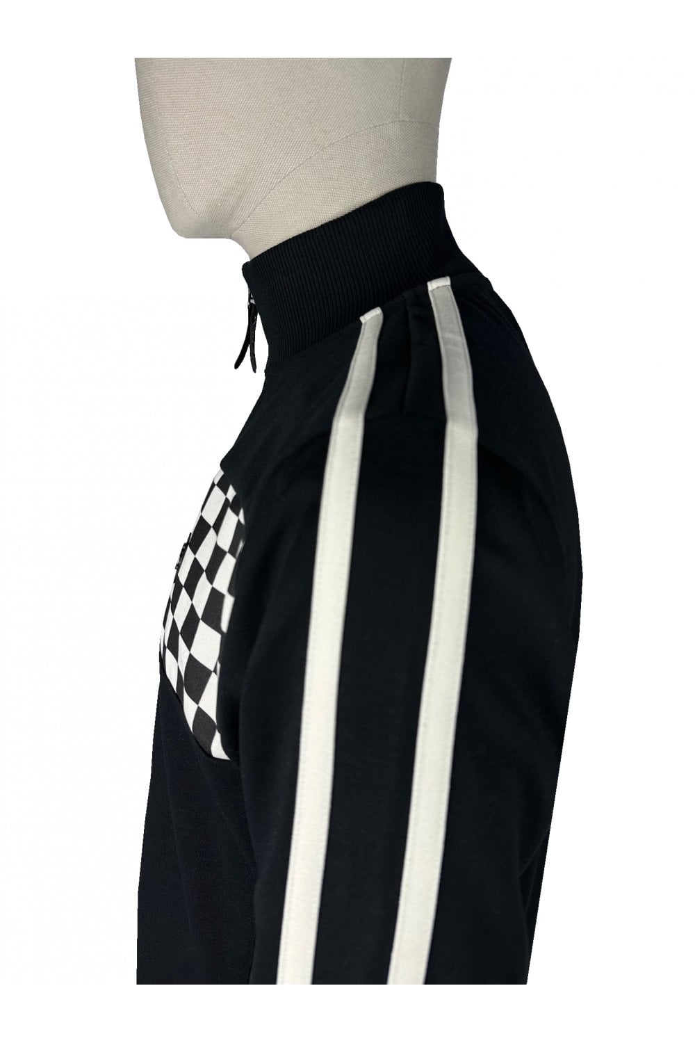 Trojan Chequerboard Track Top TR/9054 in Schwarz