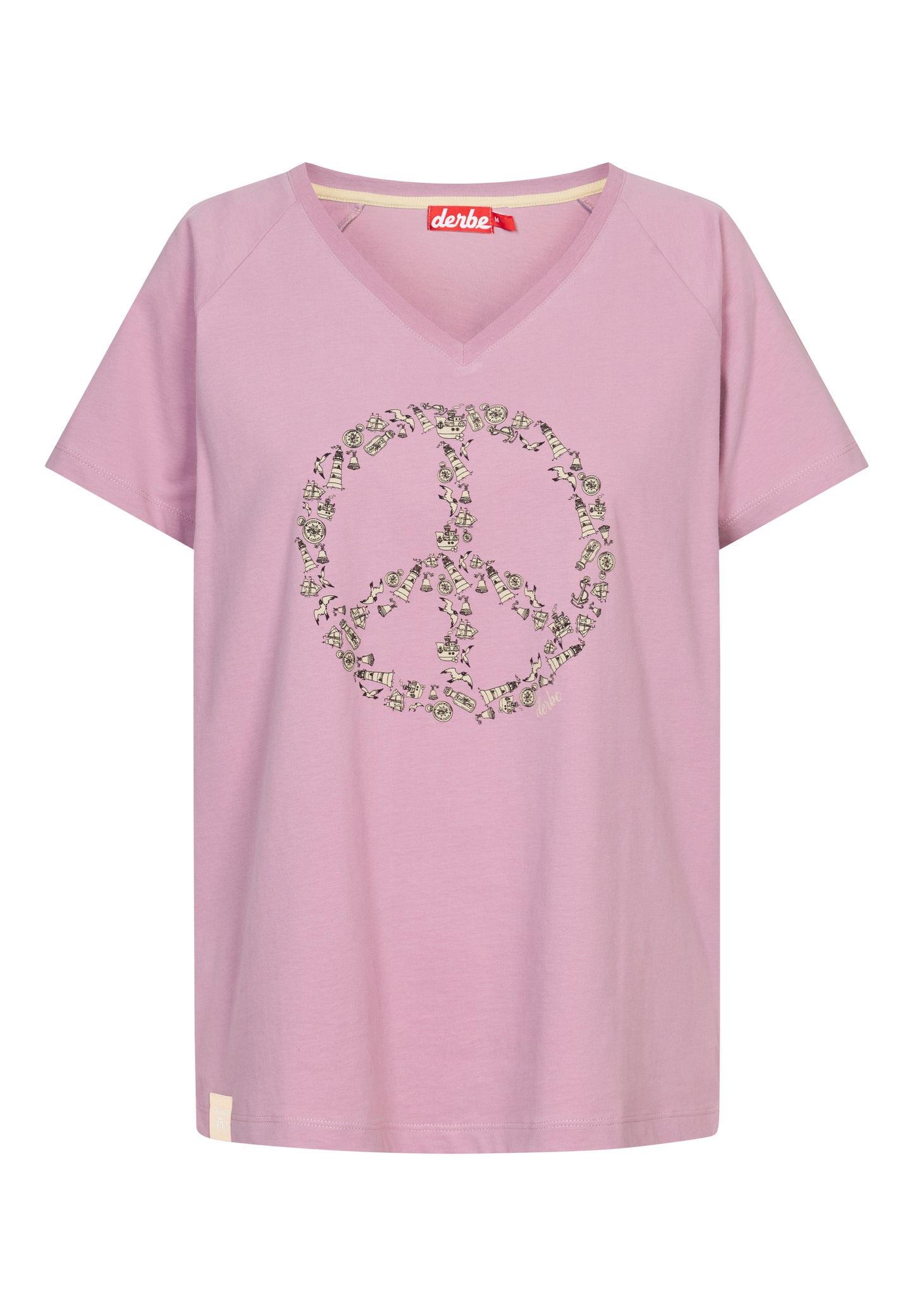 Derbe Hamburg Damen Peace T-Shirt in mauve