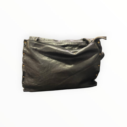 Campomaggi ZELDA - BRIEFCASE BIG COWHIDE LEATHER+STUDS BLACK