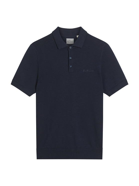 Ben Sherman SIGNATURE SS POLO KNITWEAR in DARK NAVY