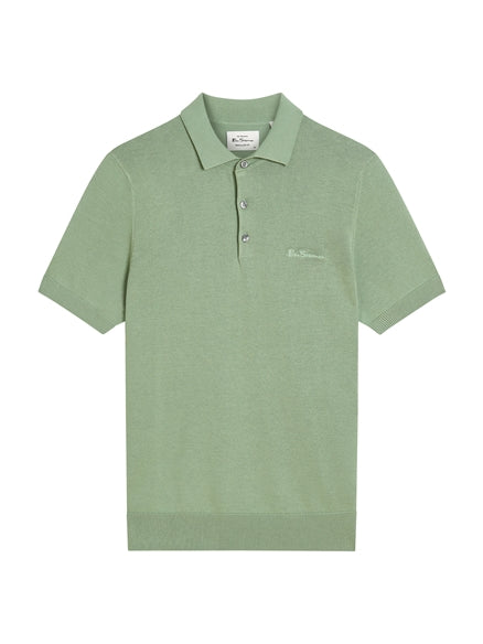 Ben Sherman SIGNATURE SS POLO KNITWEAR in SAGE