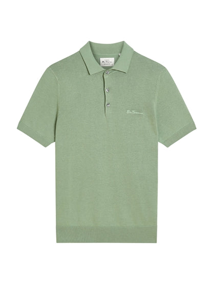 Ben Sherman SIGNATURE SS POLO KNITWEAR in SAGE
