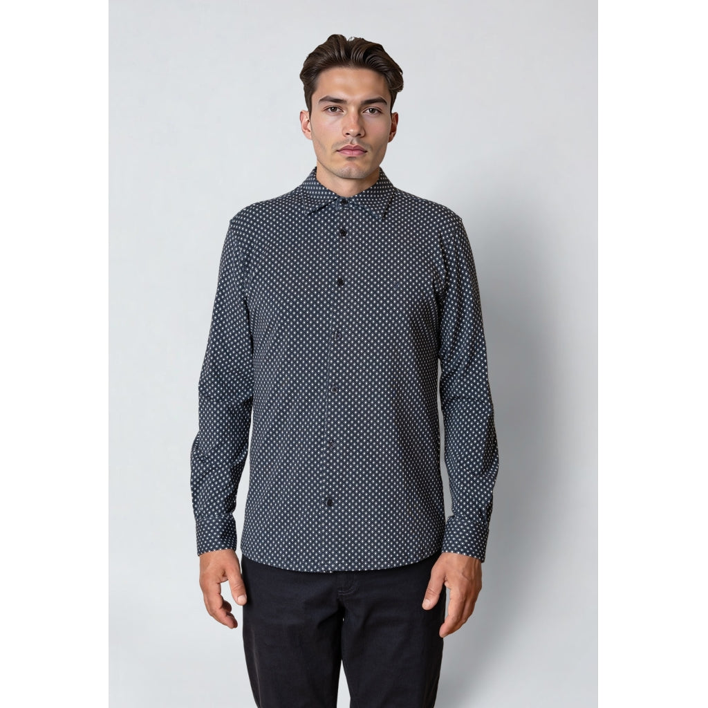 Clean Cut Copenhagen Clean Formal AOP Stretch Shirt L/S