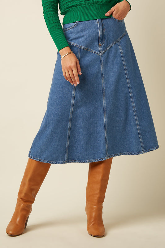 King Louie Dolly Skirt Stone Denim Damen HW26