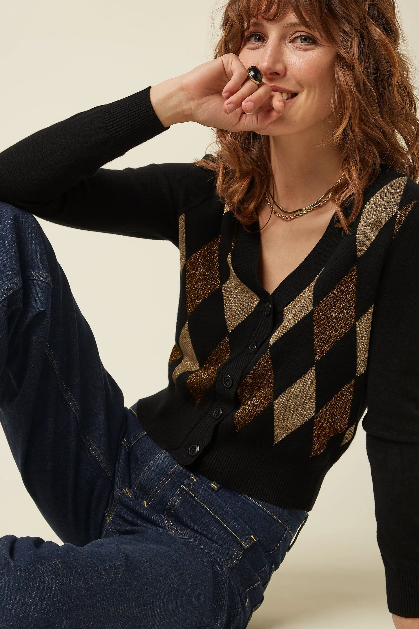 King Louie Cardi V Glim Damen HW26 in Schwarz
