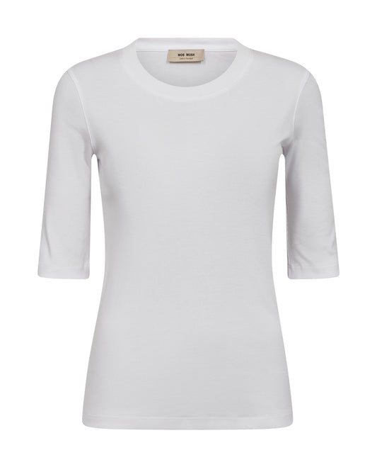 Mos Mosh MMMali O-neck 3/4 Sleeve Tee in Weiß