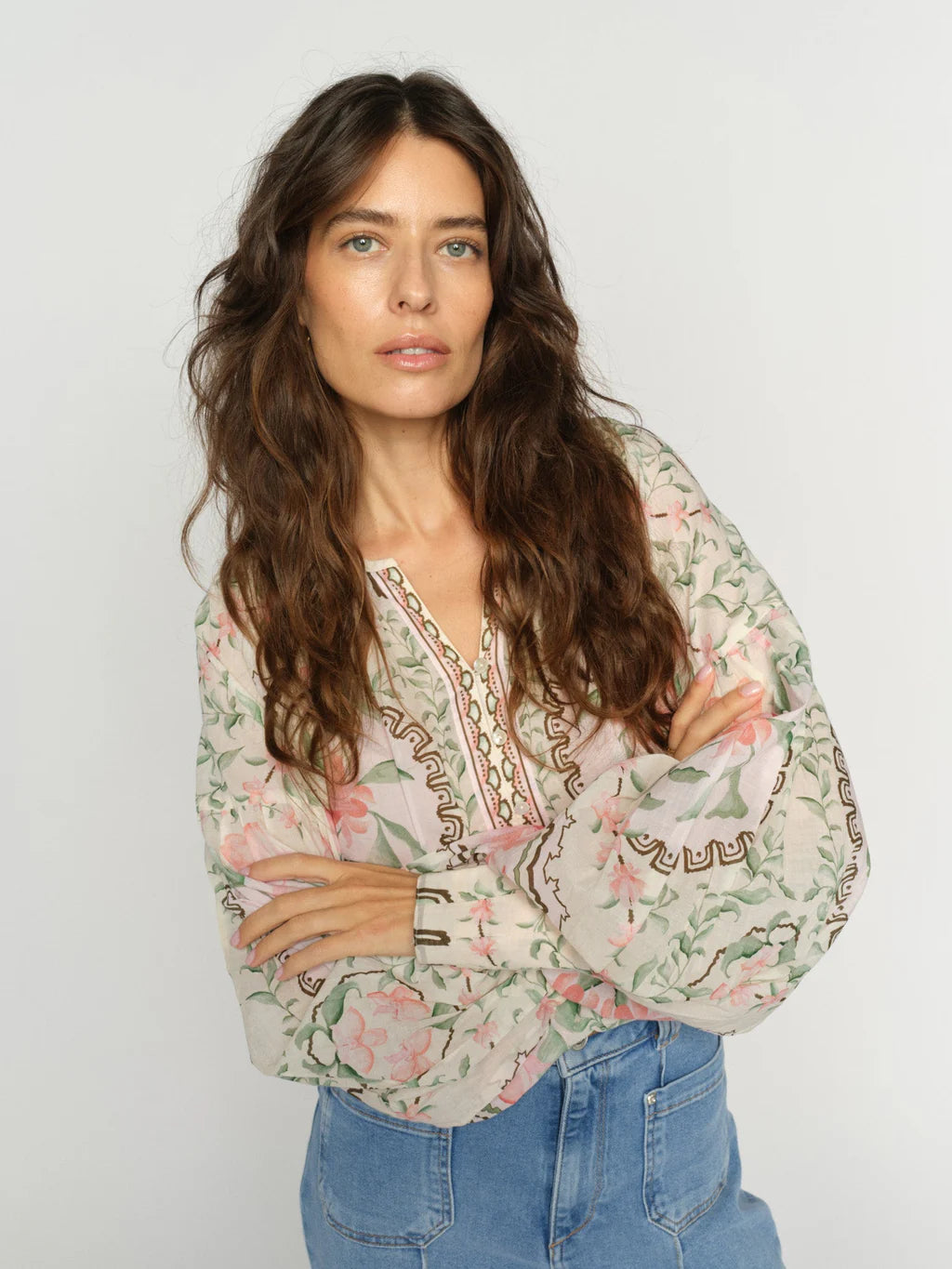 Mos Mosh MMWylde Orchid Blouse in Turf Green