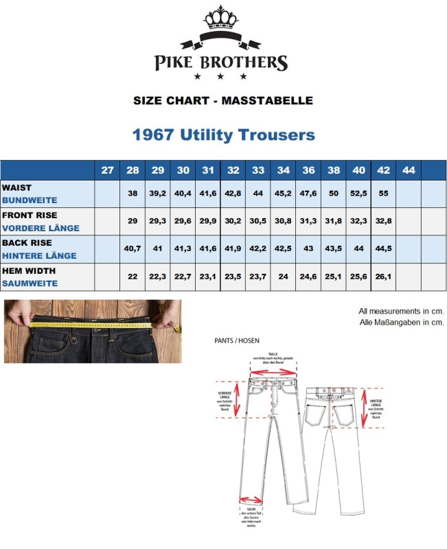 Pike Brothers 1967 Utility Trousers light brass cord W31 L32