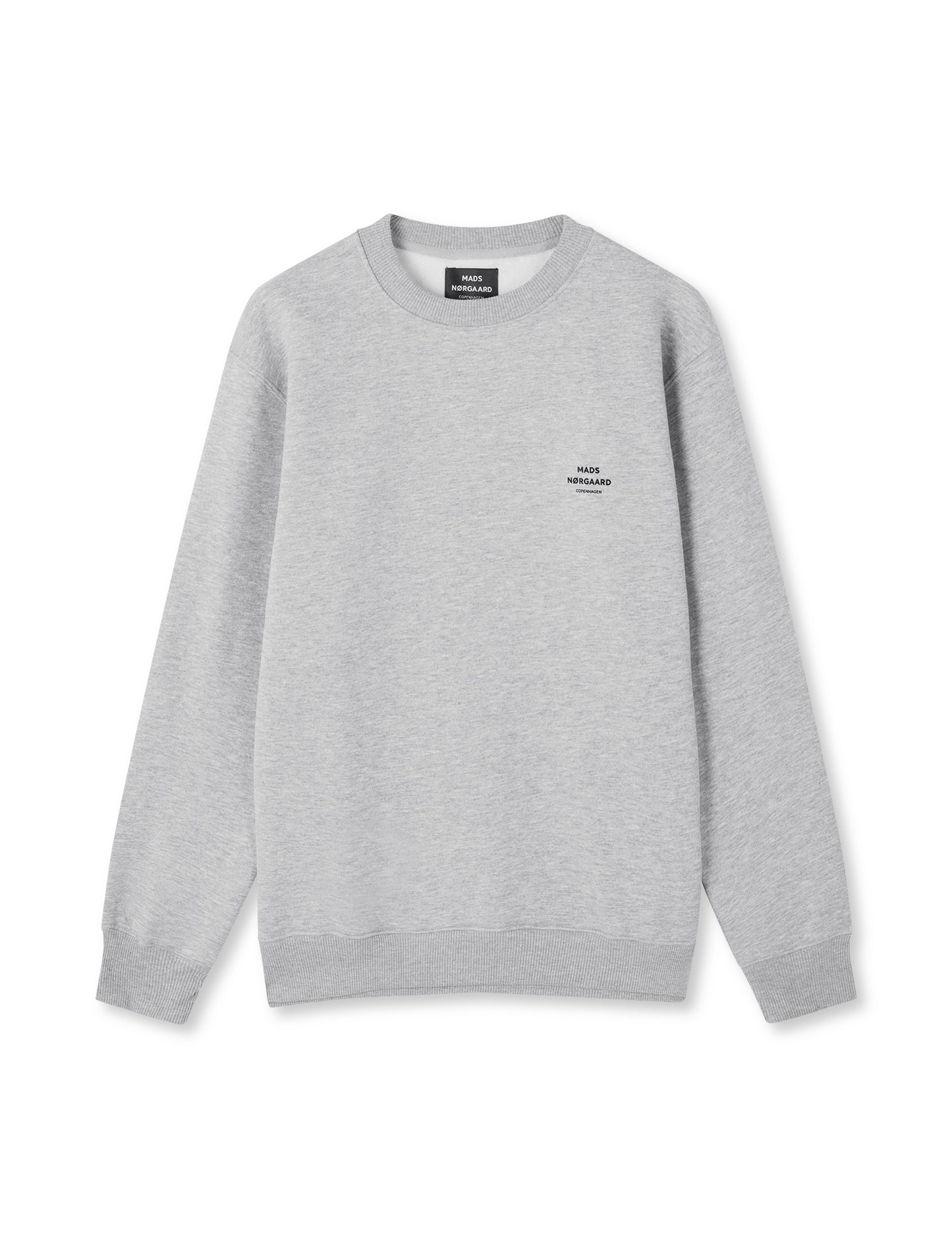 Mads Nørgaard Standard Crew Logo Sweat HW24 in Grey Melange