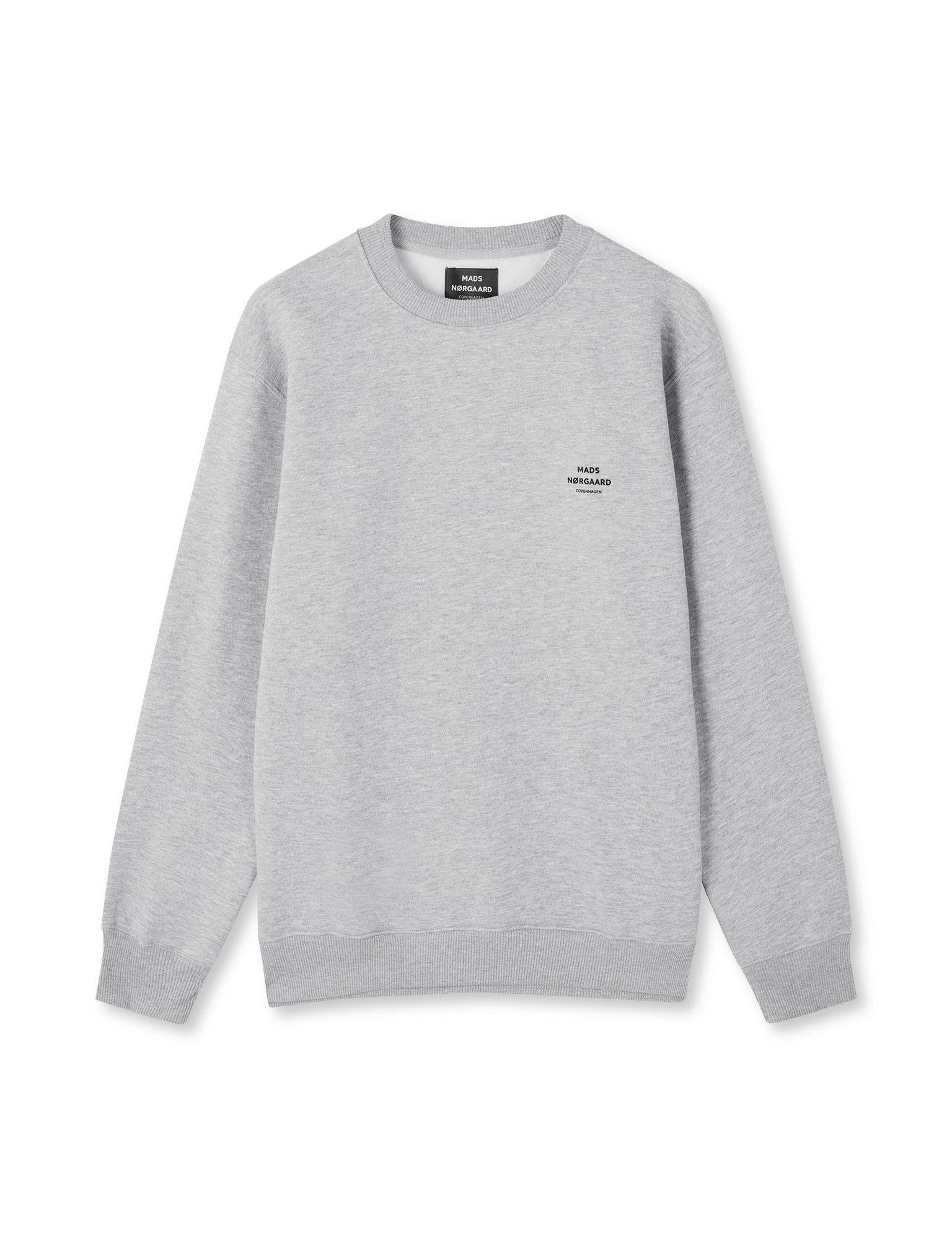 Mads Nørgaard Standard Crew Logo Sweat HW24 in Grey Melange