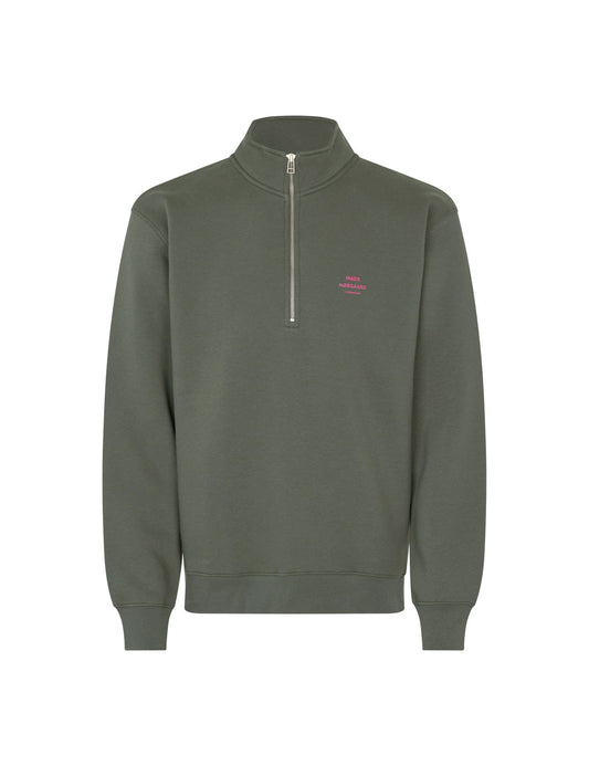 MADS NØRGAARD Standard Half Zip Logo Sweat