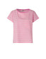 Mads Nørgaard Organic Jersey Stripe Torva Tee in Begonia Pink/Snow White