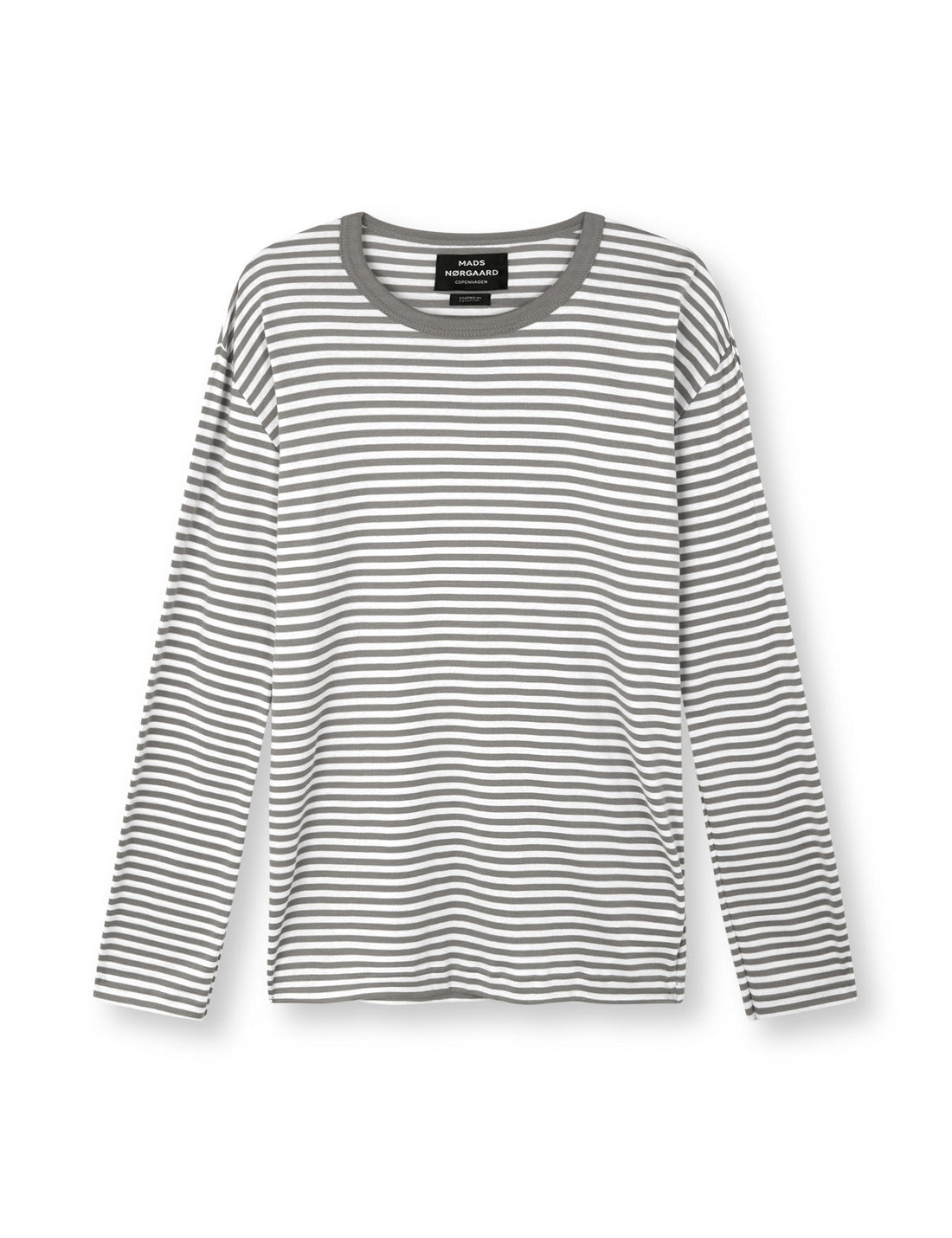 Mads Nørgaard Duo Rib Tobias Tee LS in Ballad Blue/Brilliant White