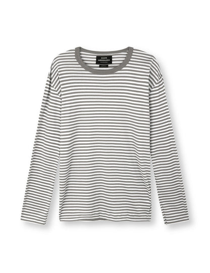 Mads Nørgaard Duo Rib Tobias Tee LS in Ballad Blue/Brilliant White