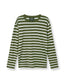 Mads Nørgaard Midi Rib Tobias Tee LS in Olive Night/Wgite