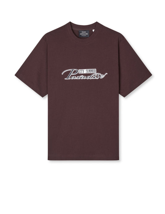 Mads Nørgaard Cotton Jersey Frode Paradise Tee in Chicory Coffee