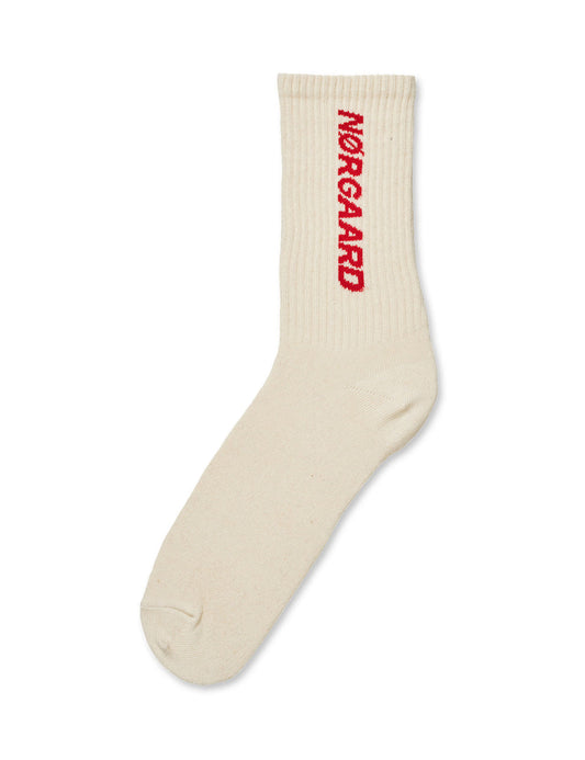 Mads Nørgaard Mad Nörgaard Sock Single Logo Step in Ecru