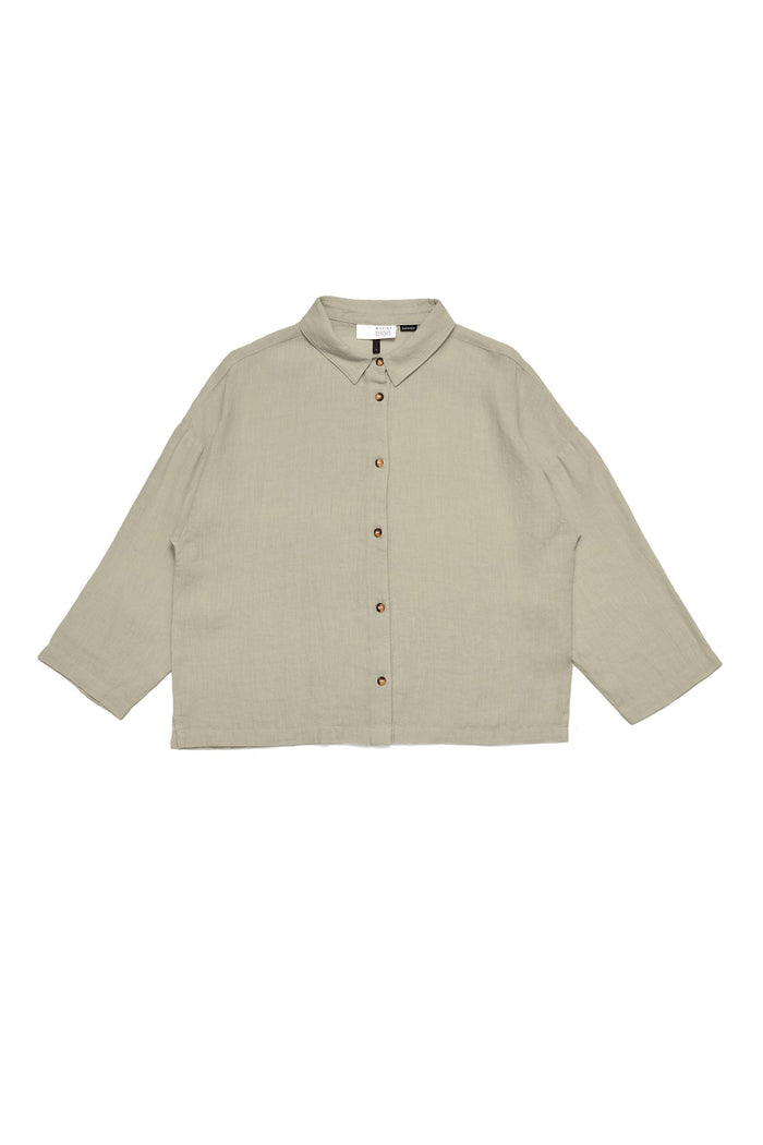 Mazine Damen 3/4 Sleeve Linen Shirt in seagrass
