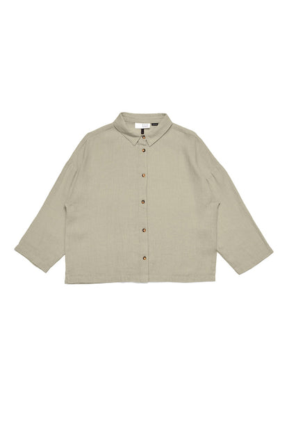 Mazine Damen 3/4 Sleeve Linen Shirt in seagrass
