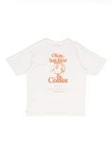 Mazine Back Print Theme T-Shirt in offwhite/falafel print