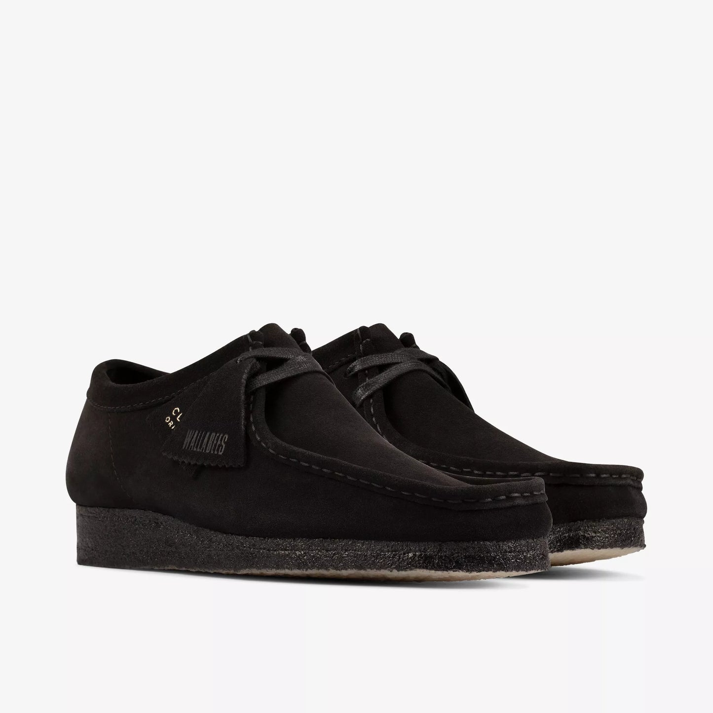 Clarks Wallabee Mens Shoes 26155519 in Black Sde
