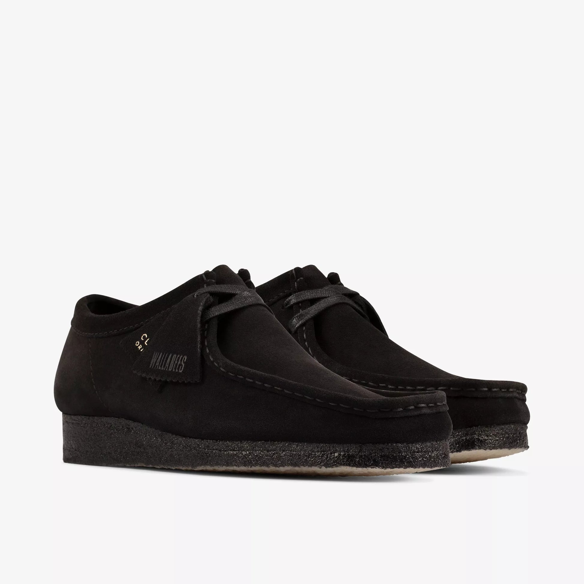 Clarks Wallabee Mens Shoes 26155519 in Black Sde