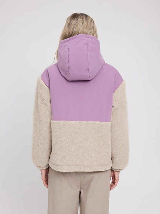 Mazine Fabric Blocking Jacket in grape pink/natural