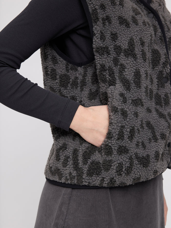 Mazine Printed Teddy-Fleece Vest