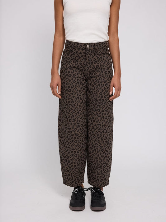 Mazine Printed Barrel Leg Denim Pants