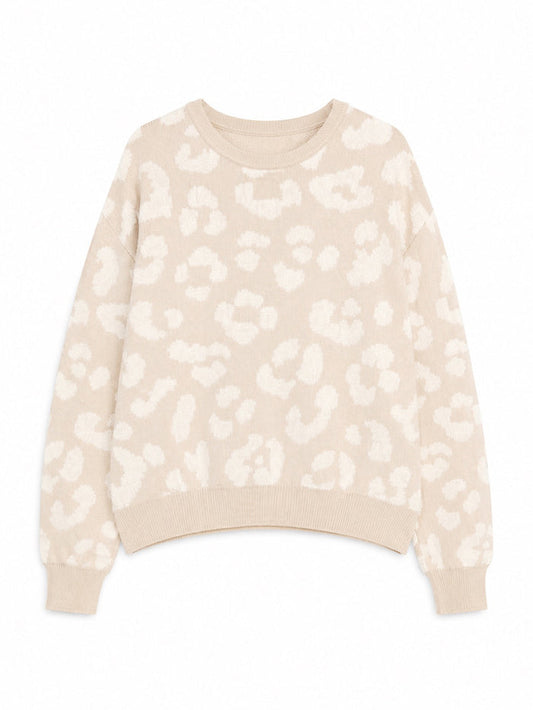 Mazine Leo Jacquard Knit Jumper in light beige/tofu