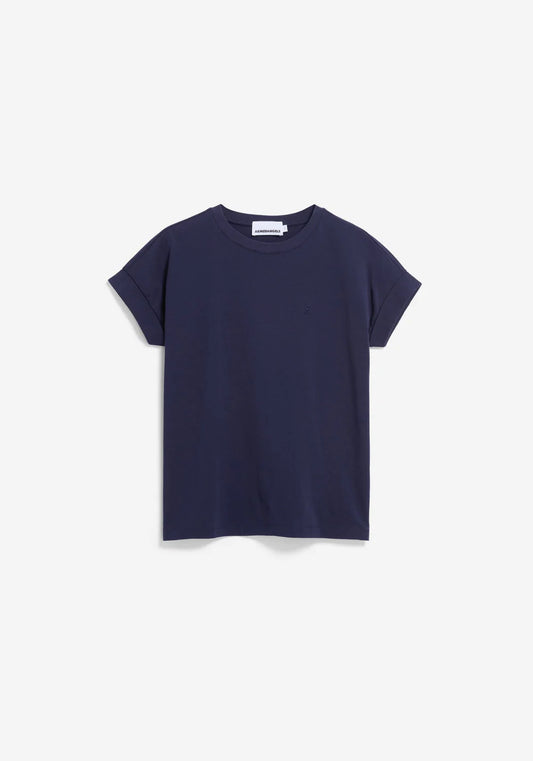 Armedangels IDAARA T-SHIRT FS26 in tinted navy