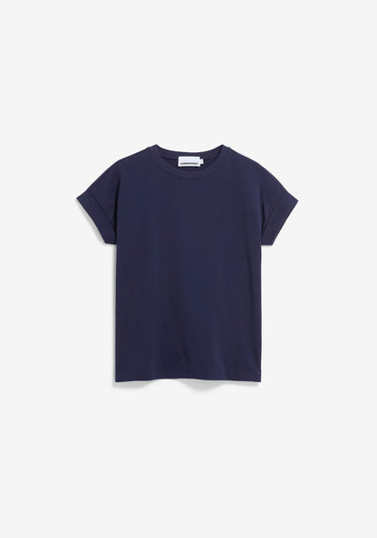 Armedangels IDAARA T-SHIRT FS26 in tinted navy