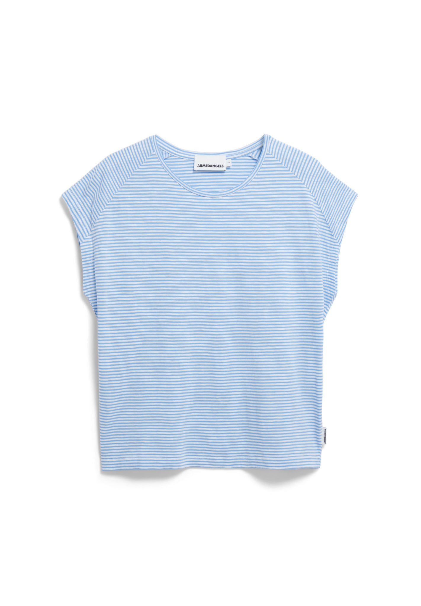 Armedangels ONELIAA LOVELY STRIPES Woman Shirts T-Shirt in oatmilk-silky blue