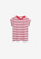Armedangels IDAARA STRIPES T-SHIRT FS26 in light oatmilk-mars red-dynamo blue