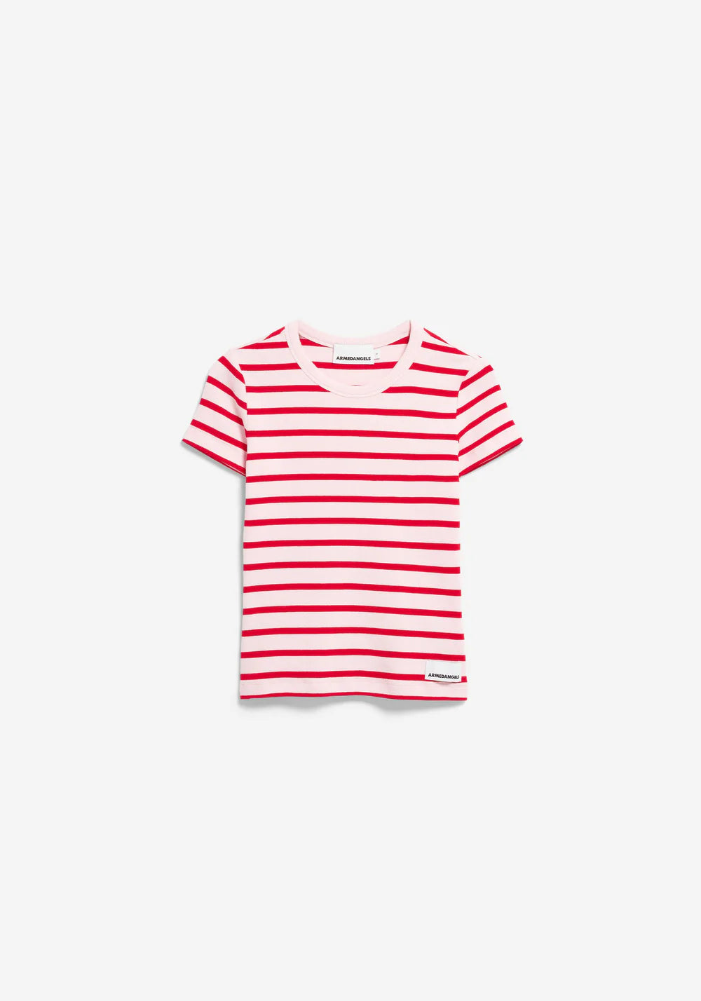 Armedangels Damen KARDAA STRIPE T-SHIRT in pink mist-mars red