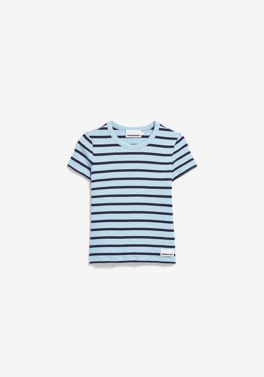 Armedangels Damen KARDAA STRIPE T-SHIRT in blue glow-tinted navy