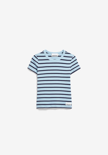 Armedangels Damen KARDAA STRIPE T-SHIRT in blue glow-tinted navy