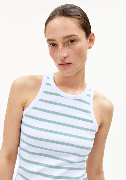 Armedangels KANITAA STRIPES TOP in white-foam