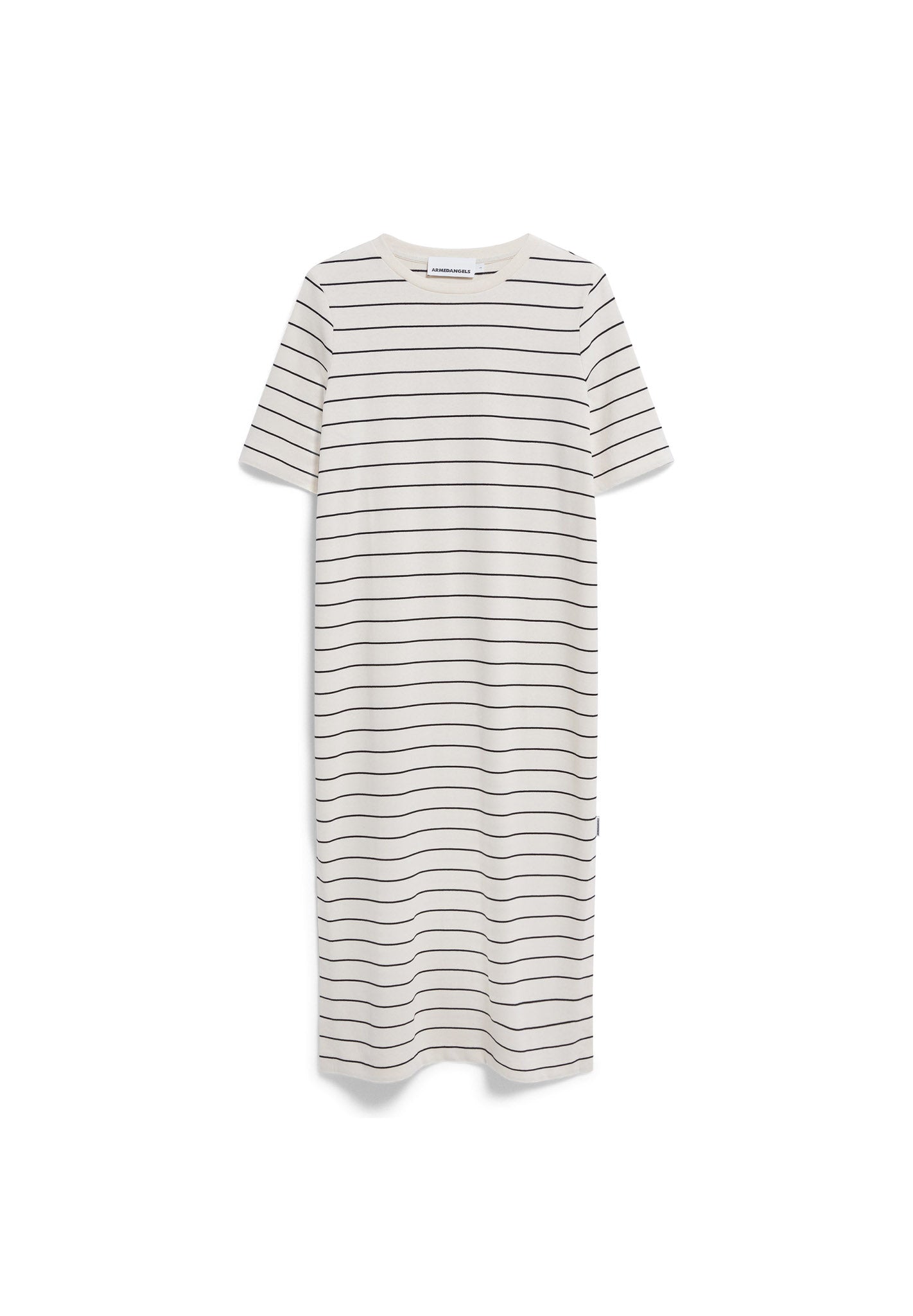Armedangels XELINAA FINE STRIPE MIDI DRESS in undyed-black